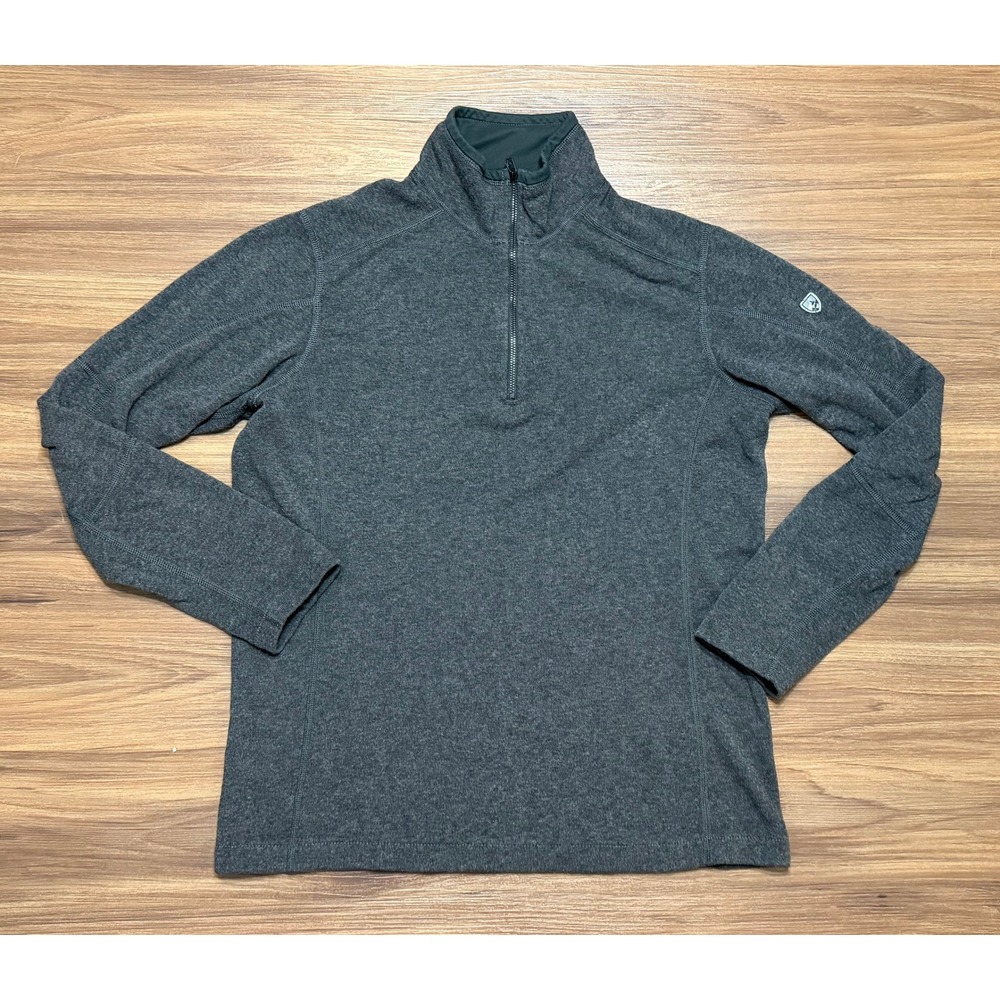 Kuhl Revel 1/4 Zip Pullover Sweater Mens Charcoal Gray Fleece (3007) Sz S